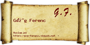 Góg Ferenc névjegykártya