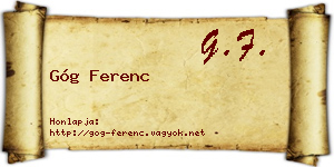 Góg Ferenc névjegykártya