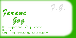 ferenc gog business card