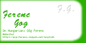 ferenc gog business card